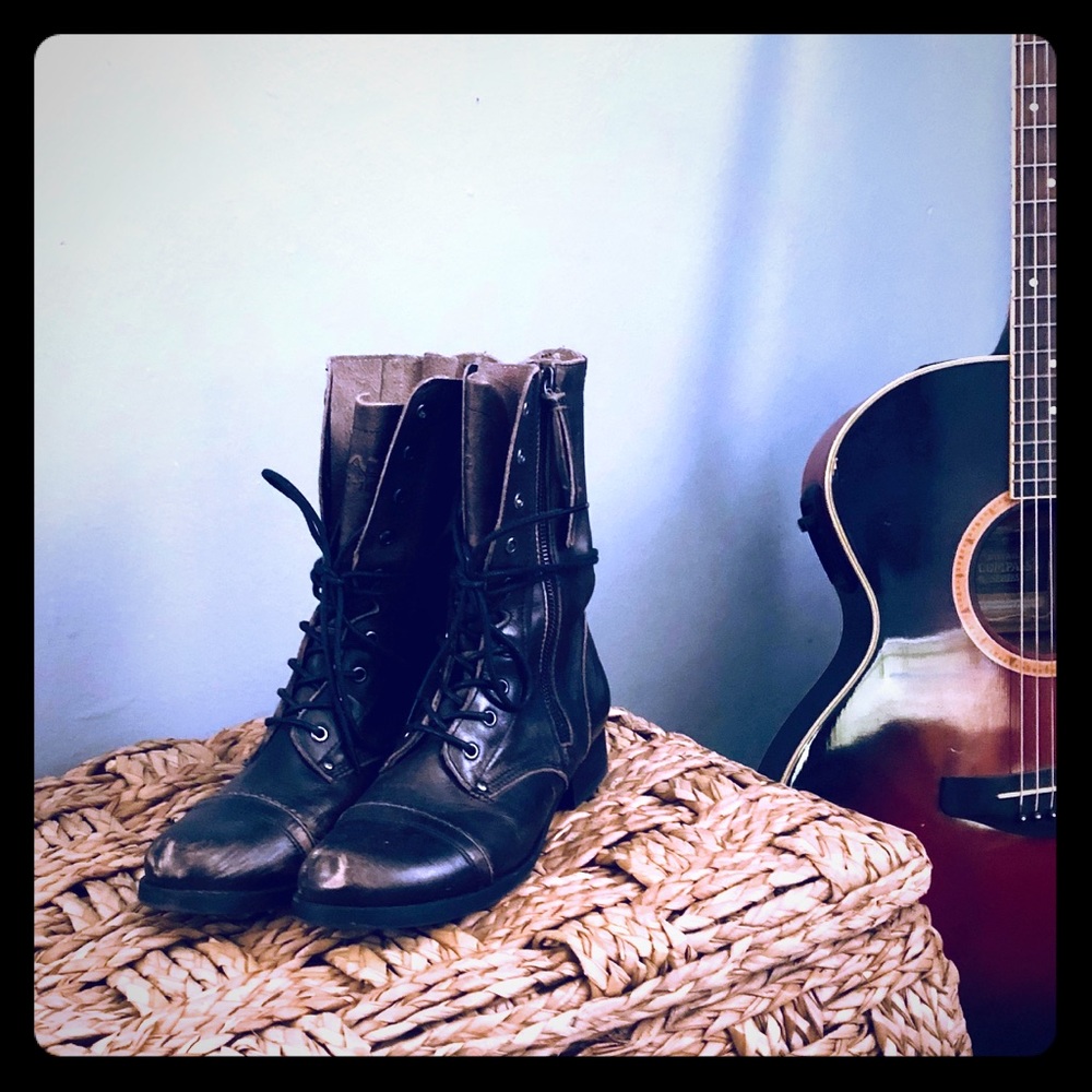 Aldo distressed combat boots